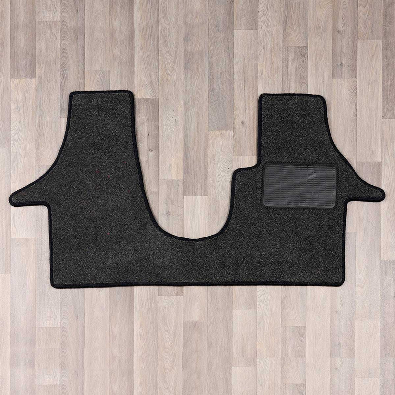 T5 cab mat with 2 plus 1 seat arrangement shown in grey with black trim