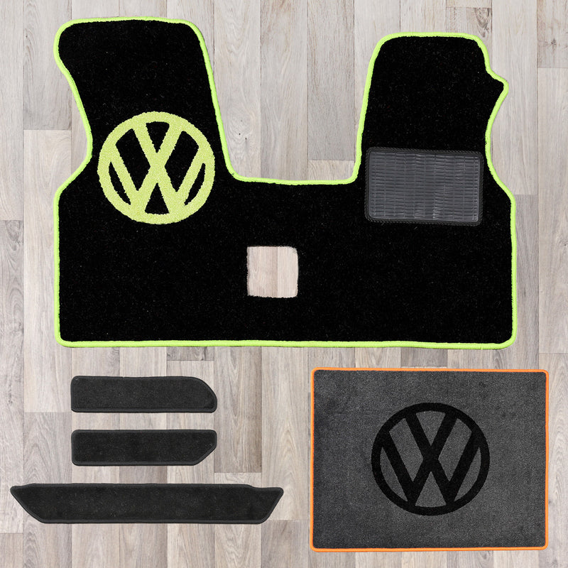 T4 cab mat set including cab mat, side steps, and living area rug