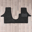 T5 cab mat with 2 plus 1 seat arrangement shown in grey with black trim