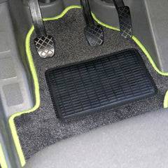 Crafter 2017 to present cab mat in 2 plus 1 seat arrangement shown in black carpet with lime binding