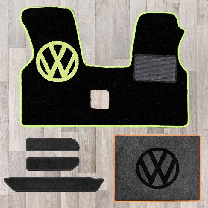 T4 cab mat set including cab mat, side steps, and living area rug