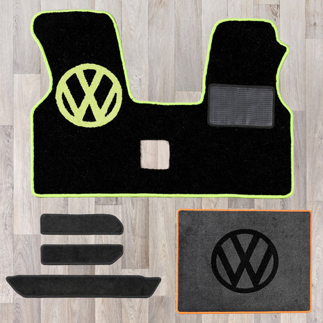 T4 cab mat set including cab mat, side steps, and living area rug