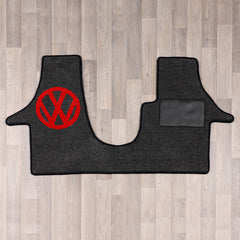 T5 vw van cab rug with vw logo in black and red colours