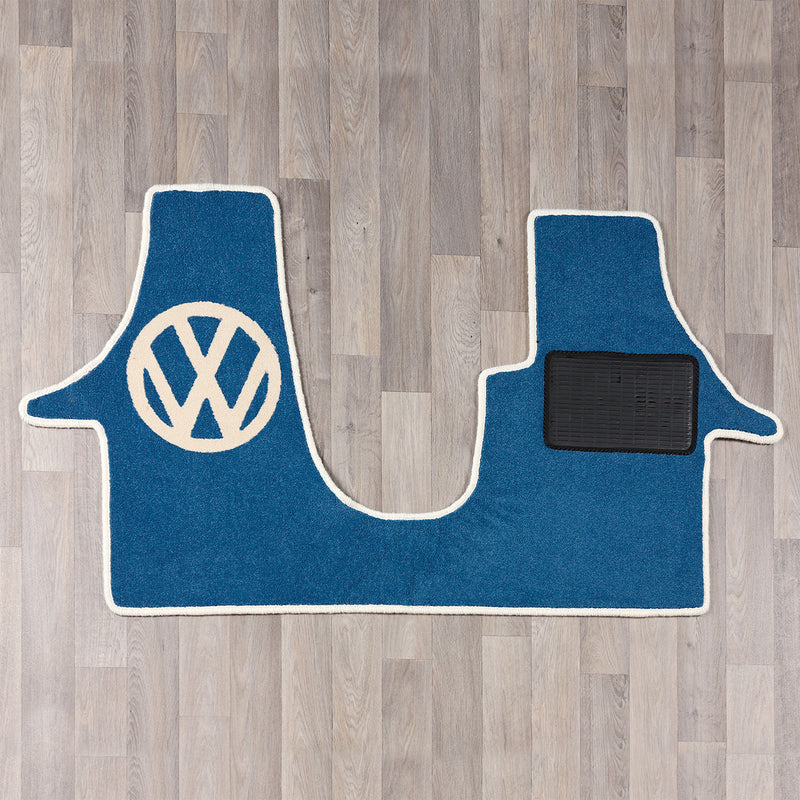 T6 VW van cab rug with VW logo in blue and white colours