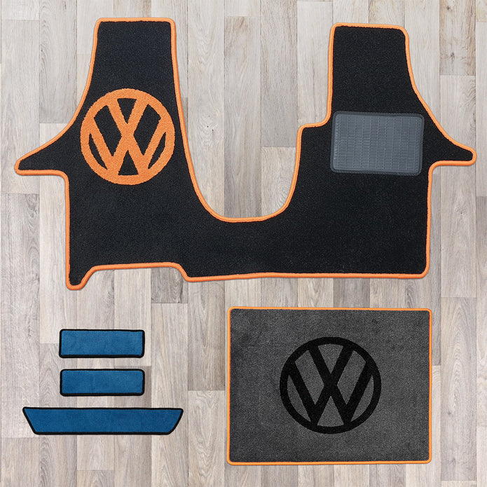 T5 cab mat set including cab mat, side steps, and living area rug