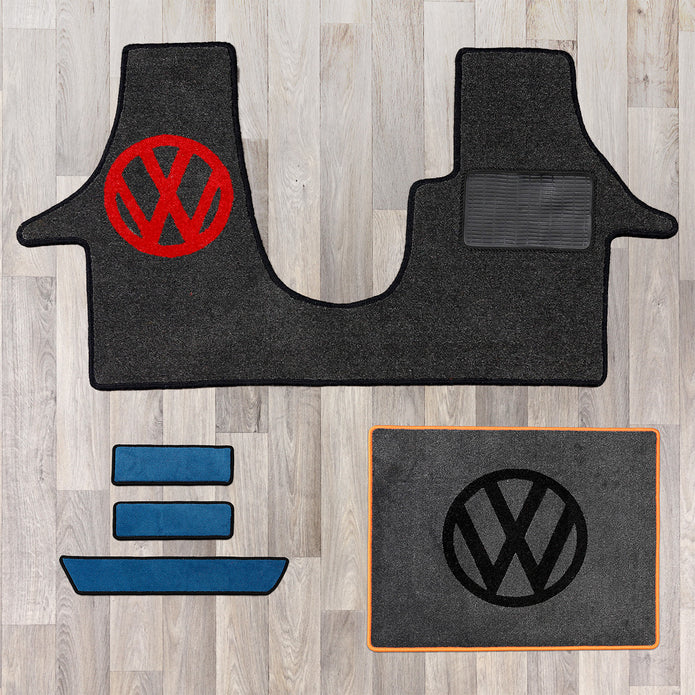 T5 cab mat set including cab mat, side steps, and living area rug