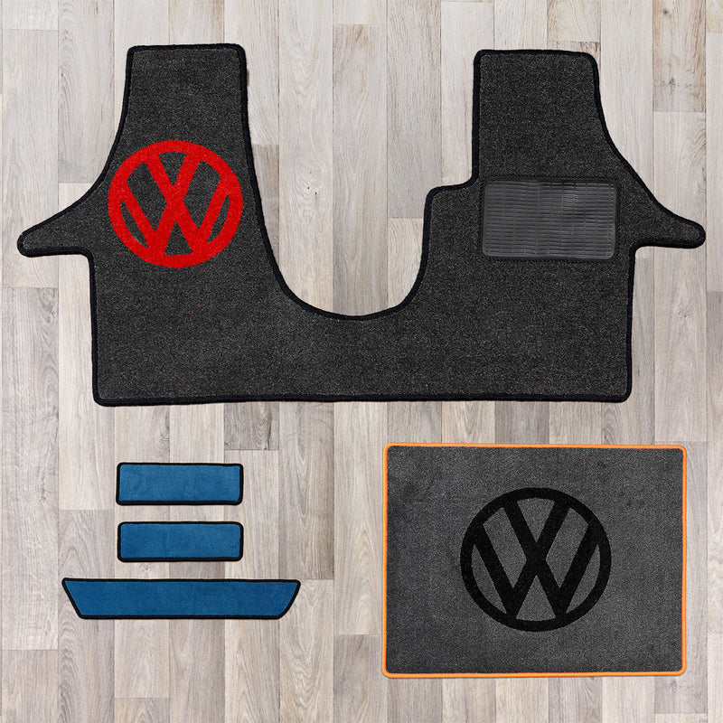 T5 cab mat set including cab mat, side steps, and living area rug