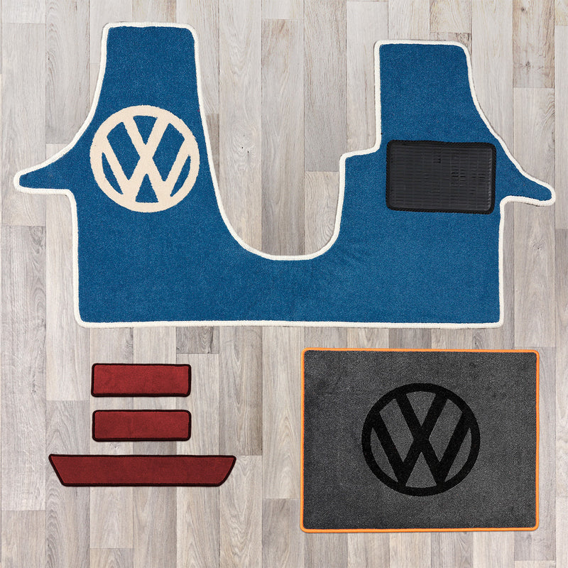 T6 cab mat set including cab mat, side steps, and living area rug