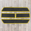 T6.1 December 2019 onwards model side steps with extra mat for double sliding door vans shown in black with yellow trim